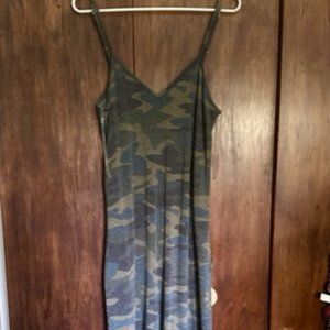 Three Bird Nest Call to Courage Camo Maxi Dress S/M NWOT
